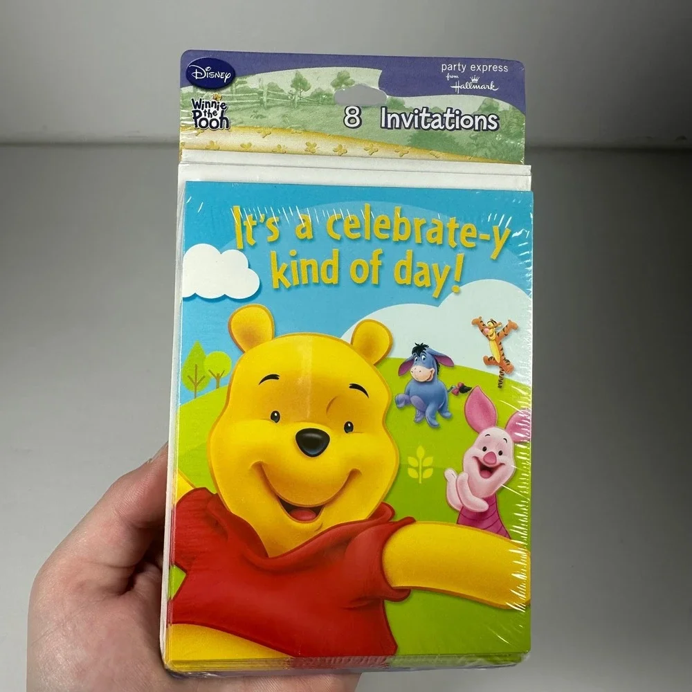 Disney Winnie‎ the Pooh Vtg Party Invitations Hallmark Party Express - 8 Count